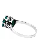 Ring Vintage Jewlery Emerald Sterling silver 925 vrc366s